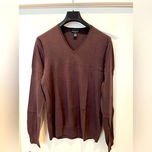 Club Monaco chocolate brown V neck sweater